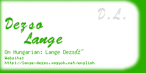 dezso lange business card